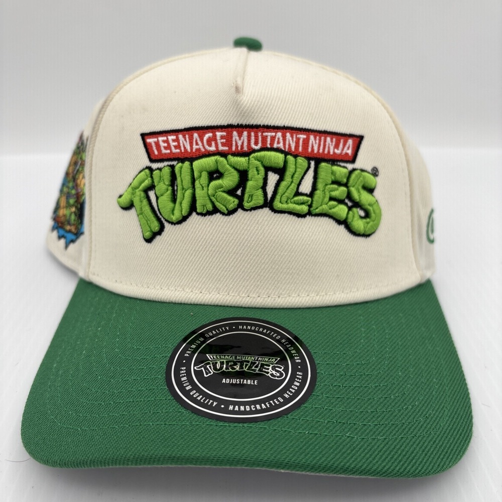 Lids TMNT Teenage Mutant Ninja Turtles A-Frame Snapback Hat Green Cream OSFA